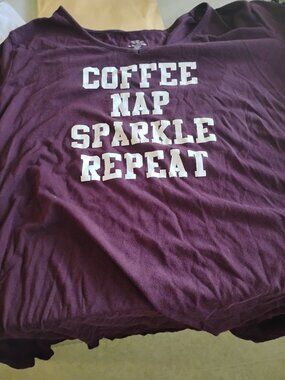 Coffee map sparkle repeat tee shirt